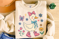 Pink Coquette Goose Png, Mama Goose Png, Spring Floral Goose Product Image 1