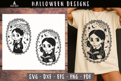 Cute Gothic Halloween Girl SVG designs