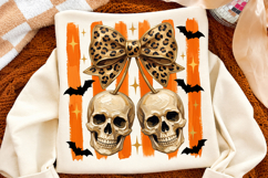 Cute Gothic Halloween Png, Skull Cherries &amp; Leopard Bow Product Image 2