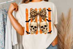 Cute Gothic Halloween Png, Skull Cherries &amp; Leopard Bow Product Image 3