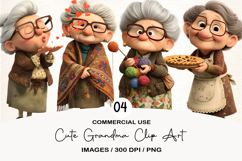 Cute Grandma Clip Art Sublimation Product Image 1