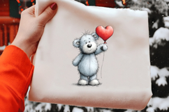 Cute grey teddy bear Clipart Png Product Image 2