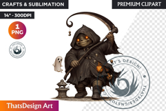 Kids Halloween clipart, The grim reaper halloween character Product Image 1