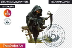 Kids Halloween clipart, The grim reaper halloween character Product Image 1