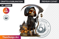 Kids Halloween clipart, The grim reaper halloween character Product Image 1