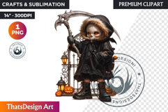 Kids Halloween clipart, The grim reaper halloween character Product Image 1