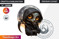 Kids Halloween clipart, The grim reaper halloween character Product Image 1