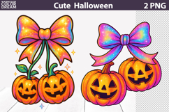 Jack-o’-Lanterns Glitter Bow | Cherries Pumpkin Clipart Product Image 1