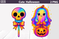 Rainbow Skull Lollipop | Iridescent Pumpkin Ghost Halloween Product Image 1