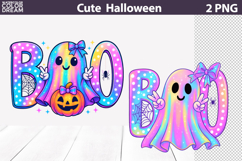 Iridescent Ghost &quot;BOO&quot; Cute Halloween Clipart Product Image 1