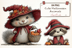 Cute Halloween Animals Png Clipart Product Image 1