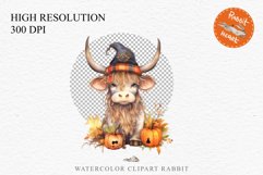 watercolor halloween baby highland cow, spooky clipart, Cute nursery, Creepy decoration art image Cute Halloween Baby Highland Cow Clipart PNG Scrapbooking  Tale Art Image Watercolor Transparent Print illustration sublimation creepy printable digital