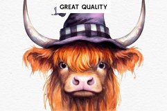 watercolor halloween baby highland cow, spooky clipart, Cute nursery, Creepy decoration art image Cute Halloween Baby Highland Cow Clipart PNG Scrapbooking  Tale Art Image Watercolor Transparent Print illustration sublimation creepy printable digital