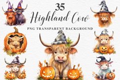 watercolor halloween baby highland cow, spooky clipart, Cute nursery, Creepy decoration art image Cute Halloween Baby Highland Cow Clipart PNG Scrapbooking  Tale Art Image Watercolor Transparent Print illustration sublimation creepy printable digital