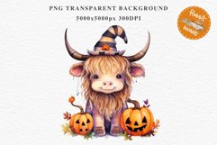 Cute Halloween Baby Highland Cow Clipart PNG Scrapbooking Tale Art Image Watercolor Transparent Print illustration sublimation creepy printable digital watercolor halloween baby highland cow, spooky clipart, Cute nursery, Creepy decoration art image