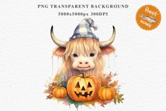 Cute Halloween Baby Highland Cow Clipart PNG Scrapbooking Tale Art Image Watercolor Transparent Print illustration sublimation creepy printable digital watercolor halloween baby highland cow, spooky clipart, Cute nursery, Creepy decoration art image