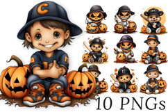 Cute Halloween Baseball PNG Bundle 10 Designs Product Image 1
