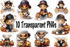 Cute Halloween Baseball PNG Bundle 10 Designs Product Image 13