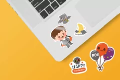 Halloween stickers Kawaii png vampire clipart, printable Product Image 3
