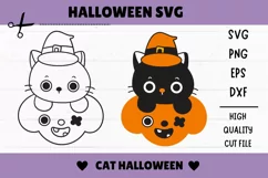 Cute Boo Halloween groovy kawaii cliparts SVG cartoon spooky Product Image 1