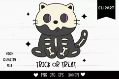 Halloween cat trick or treat kawaii clipart sublimation Product Image 1