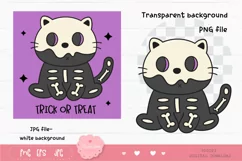 Halloween cat trick or treat kawaii clipart sublimation Product Image 2