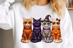 Cute Halloween Cats Clipart PNG Product Image 3