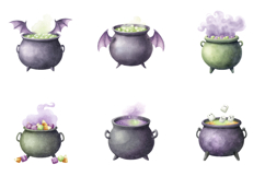 Cute Halloween Cauldron clipart Product Image 2
