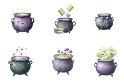 Cute Halloween Cauldron clipart Product Image 6