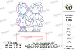 Cute Halloween Couple Laser Cut. Halloween Stand Decor SVG Product Image 2