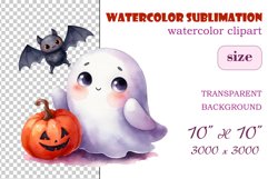 Add a touch of magic to your Halloween with our charming watercolor ghost clipart. Perfect for printing, decorations, cards and other creative projects. Available for download in PNG format with a transparent background!