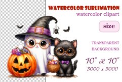 Add a touch of magic to your Halloween with our charming watercolor ghost clipart. Perfect for printing, decorations, cards and other creative projects. Available for download in PNG format with a transparent background!