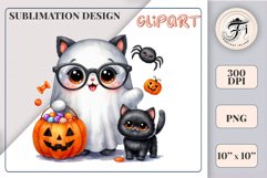Add a touch of magic to your Halloween with our charming watercolor ghost clipart. Perfect for printing, decorations, cards and other creative projects. Available for download in PNG format with a transparent background!