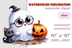 Add a touch of magic to your Halloween with our charming watercolor ghost clipart. Perfect for printing, decorations, cards and other creative projects. Available for download in PNG format with a transparent background!