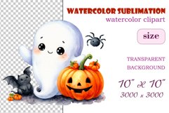 Add a touch of magic to your Halloween with our charming watercolor ghost clipart. Perfect for printing, decorations, cards and other creative projects. Available for download in PNG format with a transparent background!