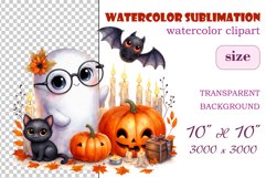 Add a touch of magic to your Halloween with our charming watercolor ghost clipart. Perfect for printing, decorations, cards, and other creative projects. Available for download in PNG format with a transparent background!
