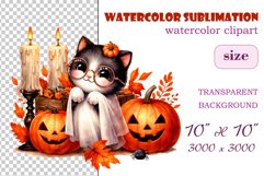 Add a touch of magic to your Halloween with our charming watercolor ghost clipart. Perfect for printing, decorations, cards, and other creative projects. Available for download in PNG format with a transparent background!