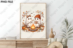 Cute Halloween Ghost Campfire PNG Product Image 3