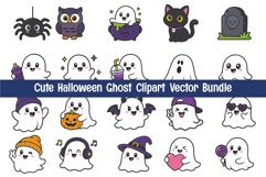 Cute Halloween Ghost Clipart Vector Product Image 1