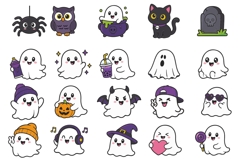 Cute Halloween Ghost Clipart Vector Product Image 2