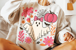 Halloween Ghost PNG, Fall PNG, Pumpkin PNG, Coquette Bow PNG Product Image 3
