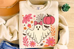 Halloween Ghost PNG, Fall PNG, Pumpkin PNG, Coquette Bow PNG Product Image 5