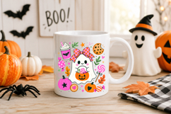 Retro Cute Halloween Ghost Sweets Sublimation Clipart PNG Product Image 3