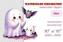 Add a touch of magic to your Halloween with our charming watercolor ghost clipart. Perfect for printing, decorations, cards, and other creative projects. Available for download in PNG format with a transparent background!