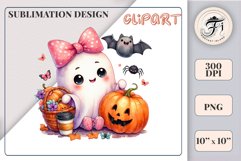 Add a touch of magic to your Halloween with our charming watercolor ghost clipart. Perfect for printing, decorations, cards, and other creative projects. Available for download in PNG format with a transparent background!