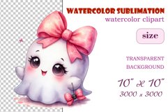 Add a touch of magic to your Halloween with our charming watercolor ghost clipart. Perfect for printing, decorations, cards, and other creative projects. Available for download in PNG format with a transparent background!