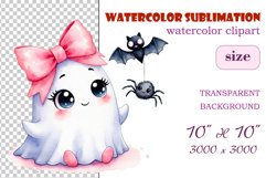 Add a touch of magic to your Halloween with our charming watercolor ghost clipart. Perfect for printing, decorations, cards, and other creative projects. Available for download in PNG format with a transparent background!