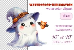 Add a touch of magic to your Halloween with our charming watercolor ghost clipart. Perfect for printing, decorations, cards, and other creative projects. Available for download in PNG format with a transparent background!