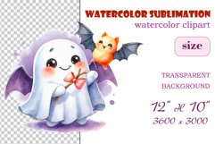 Add a touch of magic to your Halloween with our charming watercolor ghost clipart. Perfect for printing, decorations, cards, and other creative projects. Available for download in PNG format with a transparent background!