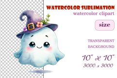 Add a touch of magic to your Halloween with our charming watercolor ghost clipart. Perfect for printing, decorations, cards, and other creative projects. Available for download in PNG format with a transparent background!